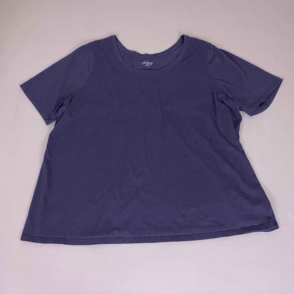Lane Bryant Perfect Sleeve Tee Plus Size 22/24 Navy Blue Scoop Neck Short Sleeve